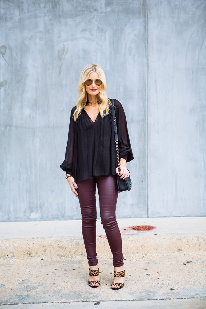 Closet Fashionista: {outfit} Say Goodbye, Burgundy Leather Pants