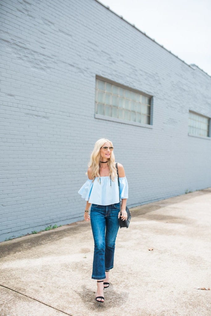 Cropped Top, Cropped Flare Jeans, Heather Anderson, Dallas Fashion Blogger