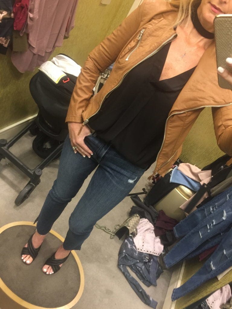 Camel Moto Jacket, Heather Anderson, Dallas Style Blogger, Northpark Mall
