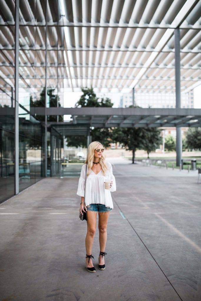 Heather Anderson, Dallas Fashion Blogger, White boho top
