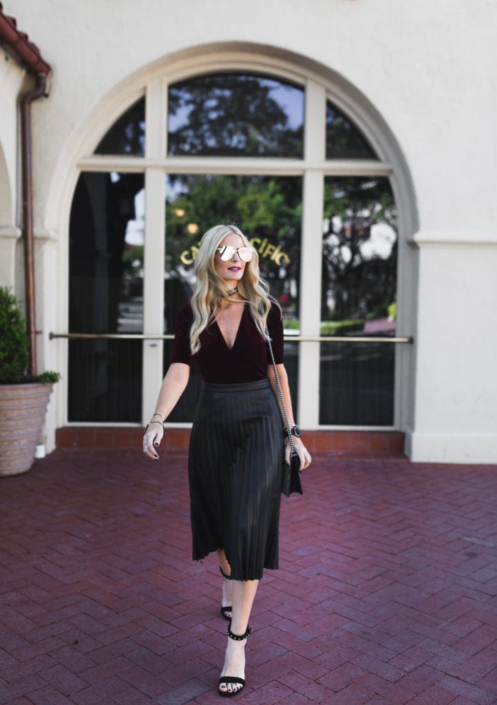 Heather Anderson, Dallas Fashion Blogger, Faux Leather Skirt