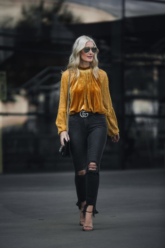 gold velvet shirt