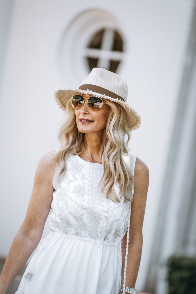 Dallas Style Blogger Wearing Straw Hat 