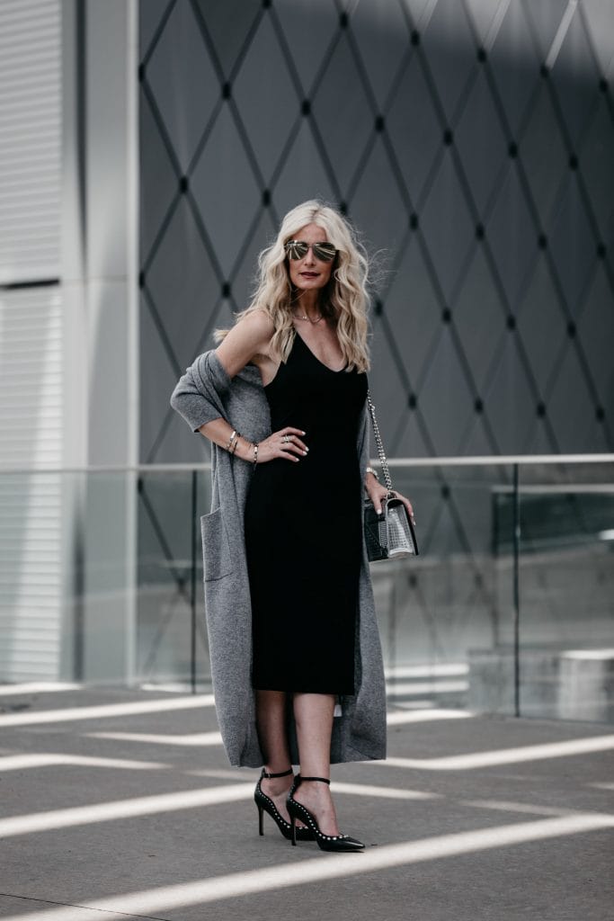 How to style a black midi dress 
