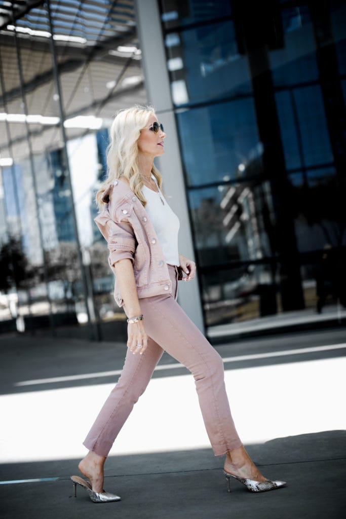 Dallas fashion blogger wearing double denim 