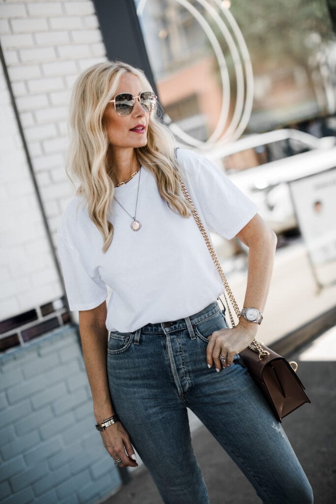 White tee cheap shirt style