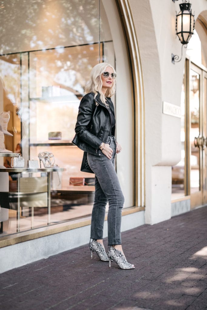 How to wear a black leather jacket over 40