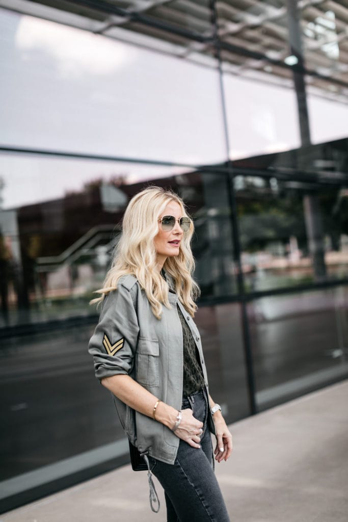 Dallas fashion blogger wearing an affordable fall jacket 