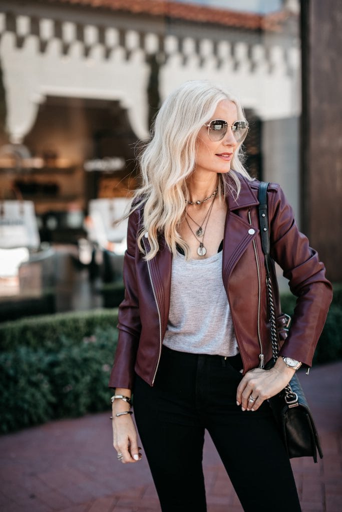 How to wear faux leather jacket 