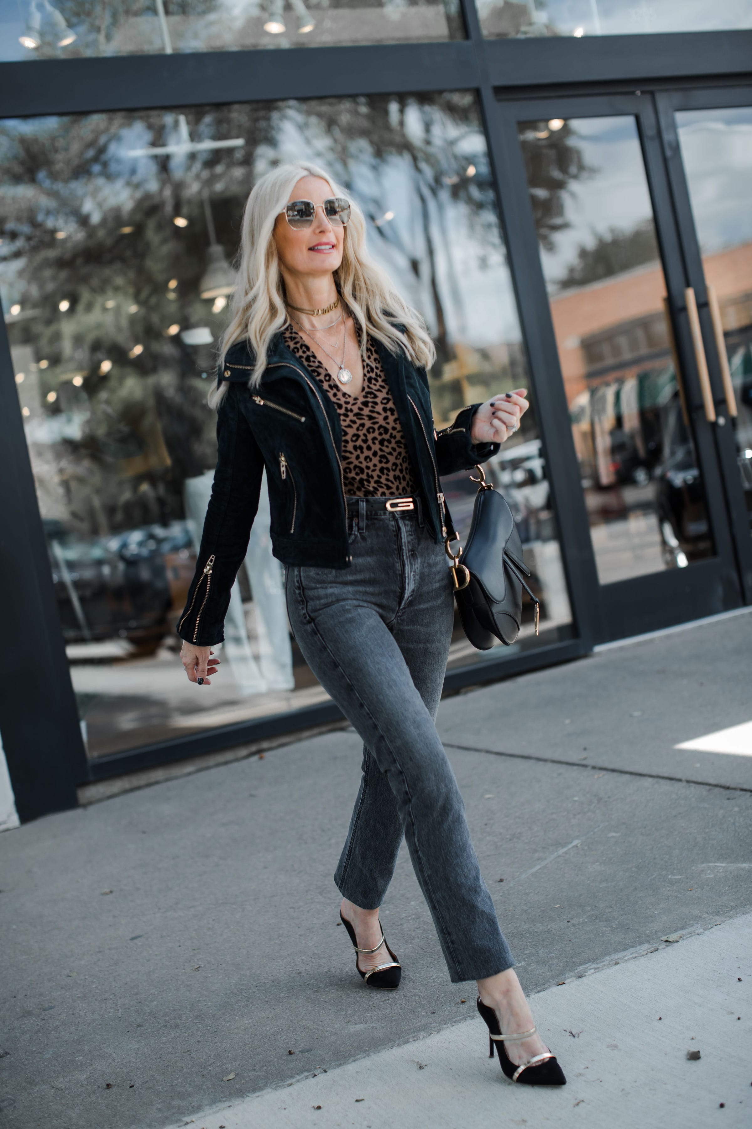 Dallas Fashion Blogger Wearing A Moto Jacket