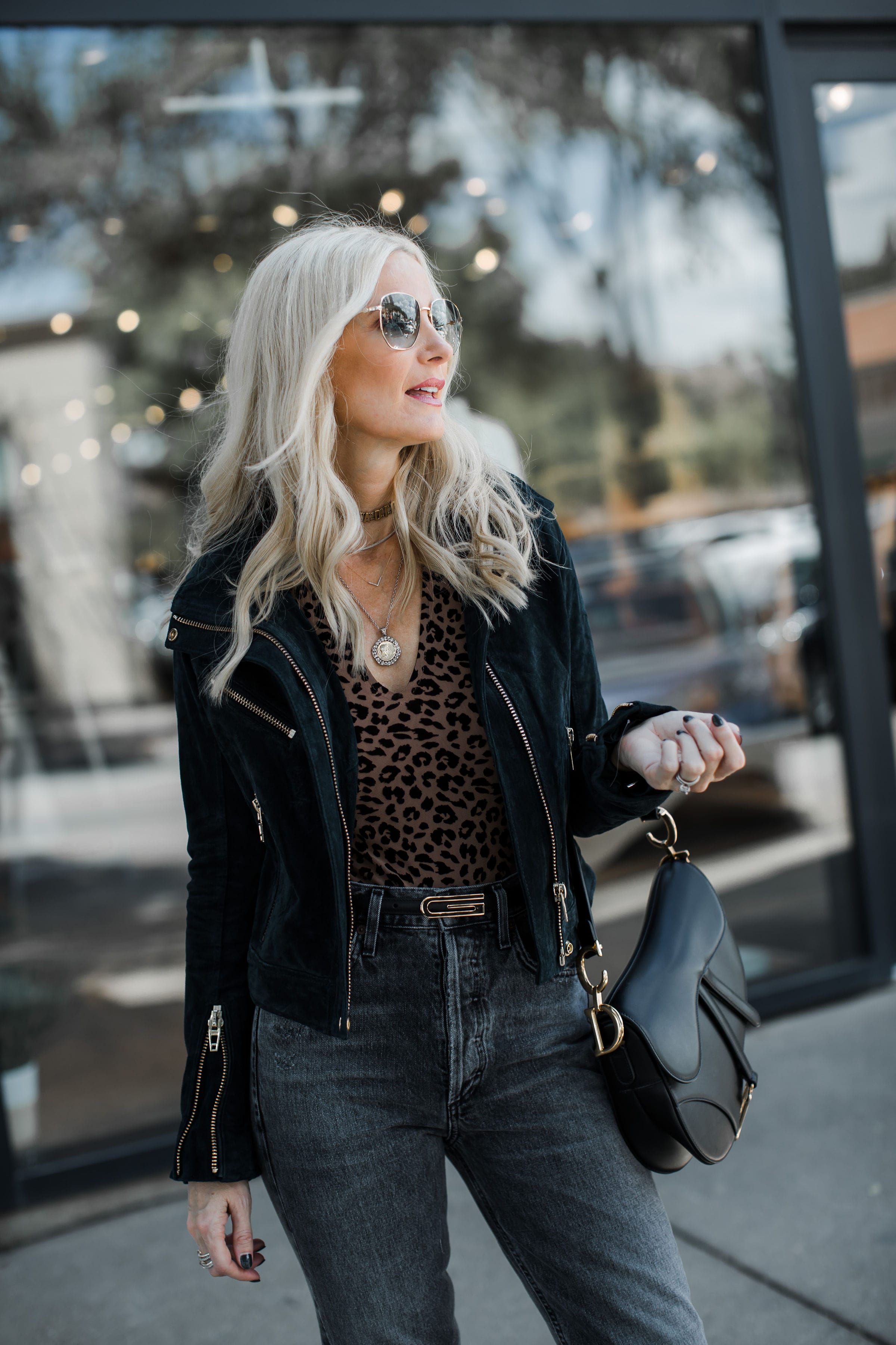 Dallas Blogger Wearing Gucci Belt And Leopard Bodysuit