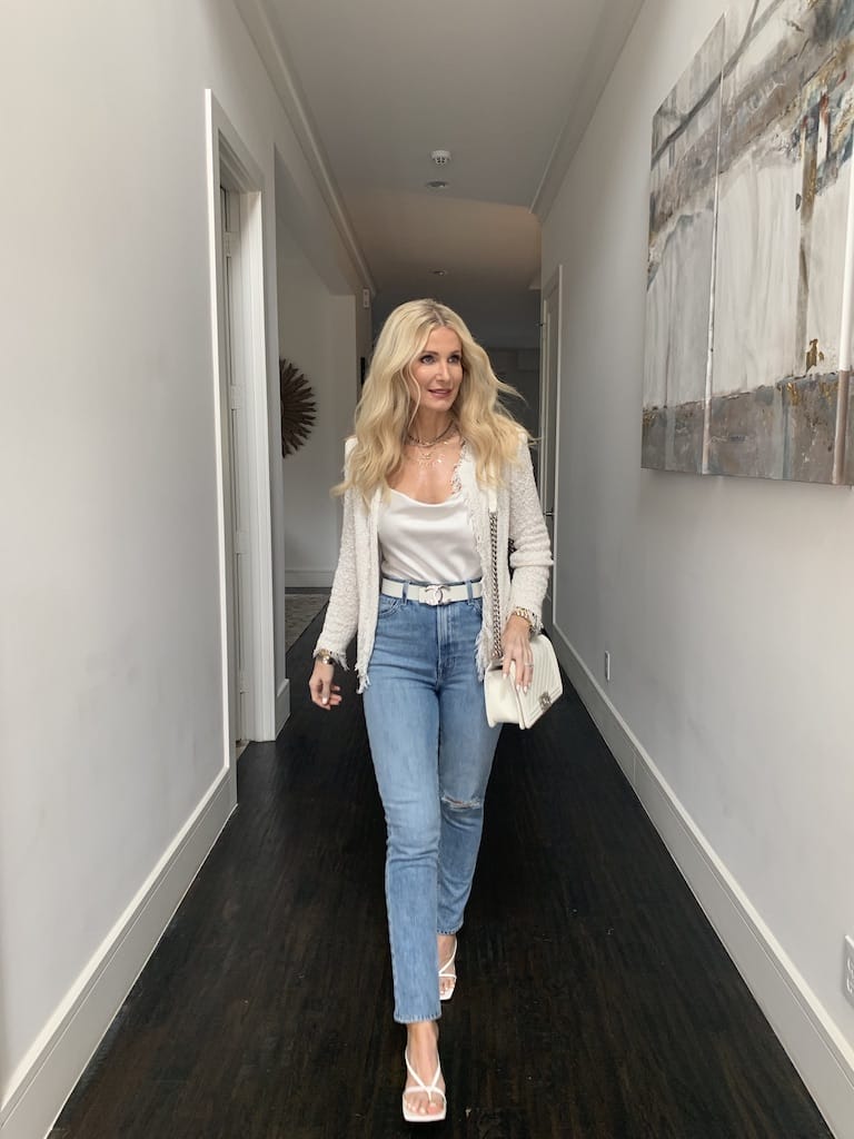 Dallas blogger wearing J Brand jeans 