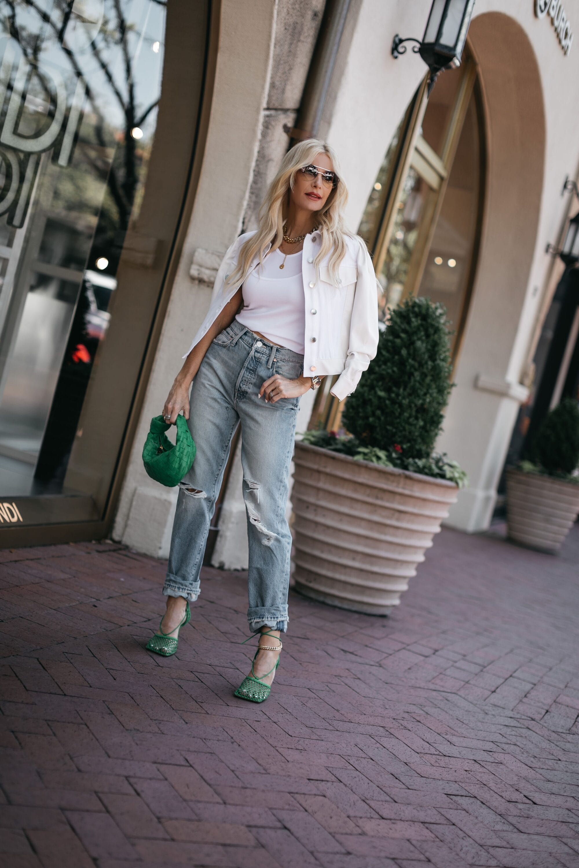 Dallas fashion blogger showcasing how to style a denim jacket