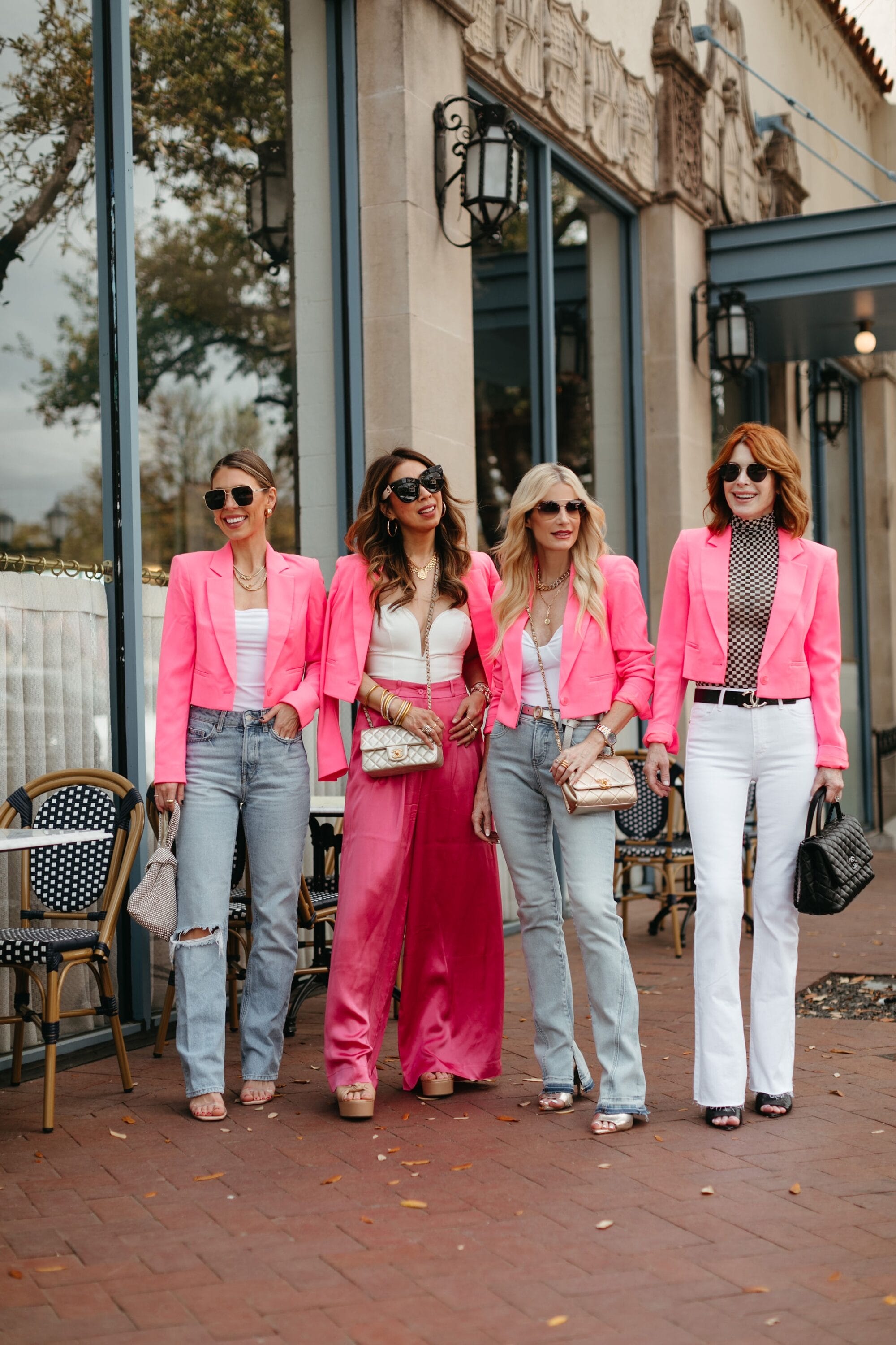 Pink cropped blazer outlet womens